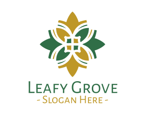 Leafy Ornamental  Pattern logo design