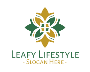 Leafy Ornamental  Pattern logo design