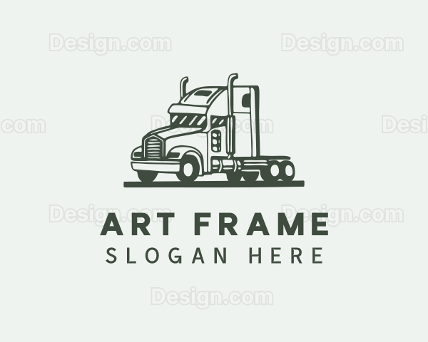 Flatbed Truck Shipment Logo