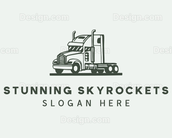 Flatbed Truck Shipment Logo