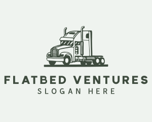 Flatbed Truck Shipment logo design