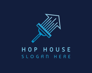 Blue House Squeegee logo design