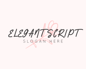 Floral Elegant Script logo design