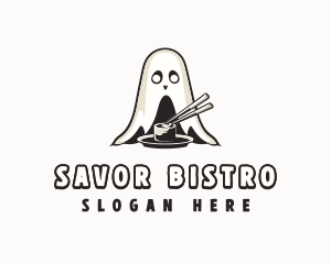 Ghost Sushi Chopsticks logo design