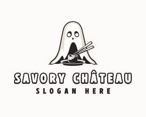 Ghost Sushi Chopsticks logo design