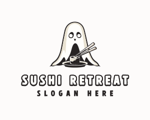 Ghost Sushi Chopsticks logo design