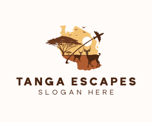 Tanzania Wildlife Map logo design