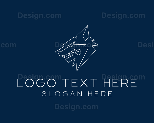 Geometric Angry Wolf Logo