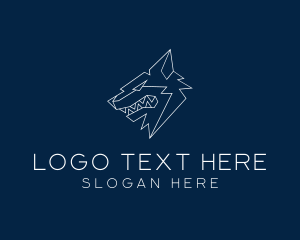 Geometric Angry Wolf  logo