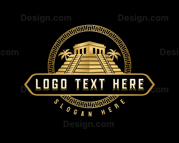 Mayan Aztec Pyramid Logo