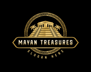 Mayan Aztec Pyramid logo design