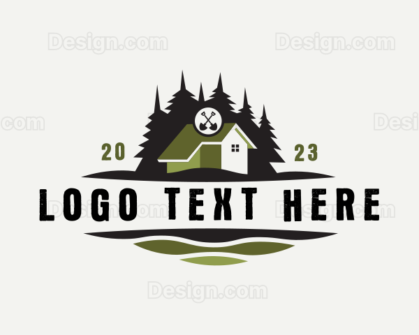 House Cabin Landscaping Logo