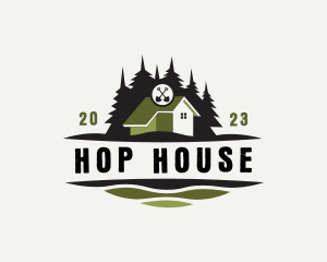 House Cabin Landscaping logo design