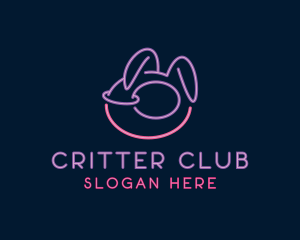 Erotic Neon Bunny logo design