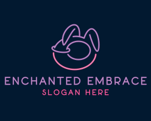 Erotic Neon Bunny logo design