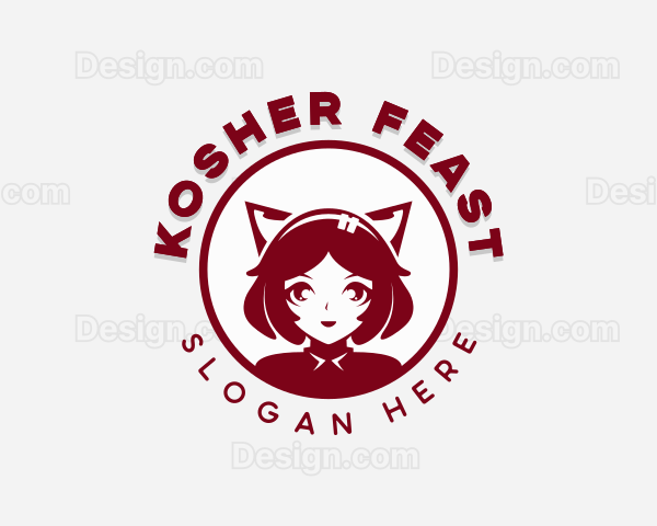 Anime Kawaii Girl Logo