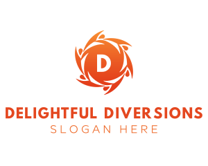 Gradient Orange People logo design