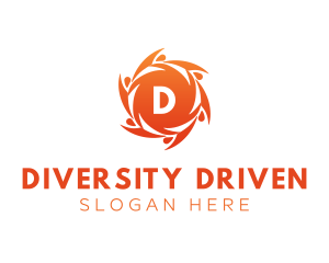 Gradient Orange People logo design