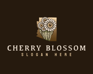 Arizona Saguaro Cactus Blossom logo design