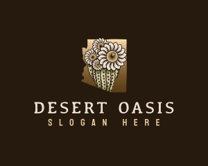 Arizona Saguaro Cactus Blossom logo design