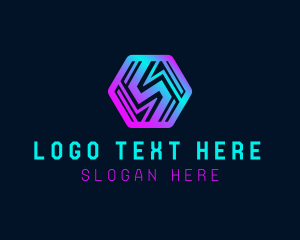 Futuristic Tech Letter S logo