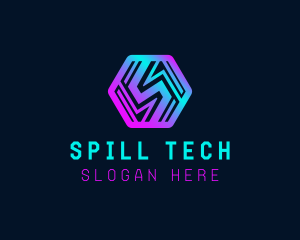 Futuristic Tech Letter S logo design