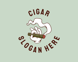 Hand Smoking Cigarette logo design