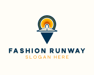 Location Pin Runway Trip  logo design