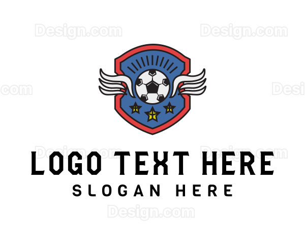 Soccer Wings Shield Logo