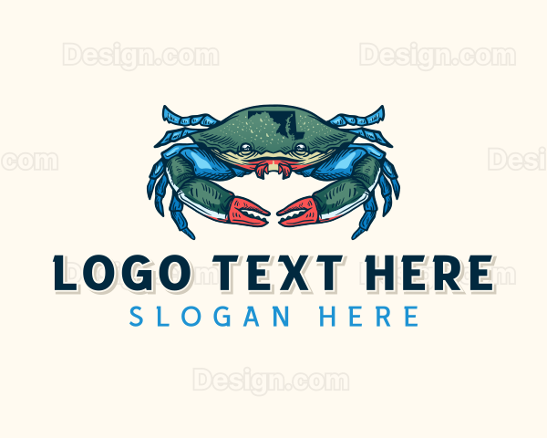 Maryland Crab Crustacean Logo