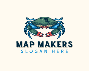 Maryland Crab Crustacean logo design