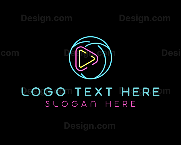 Glowing Play Button Logo