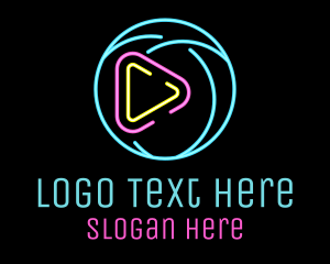 Glowing Play Button Logo