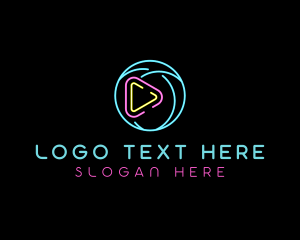 Glowing Play Button logo