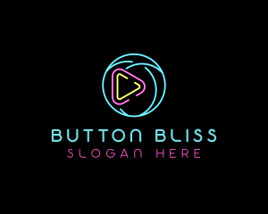 Glowing Play Button logo design