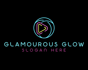 Glowing Play Button logo design