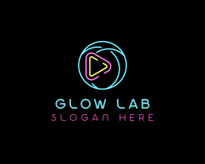 Glowing Play Button logo