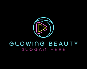 Glowing Play Button logo design