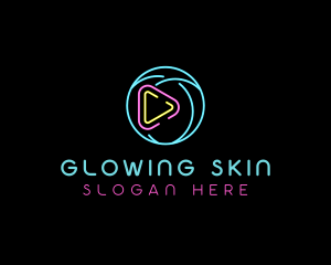 Glowing Play Button logo design