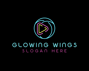 Glowing Play Button logo design