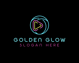 Glowing Play Button logo design