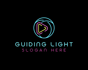 Glowing Play Button logo design