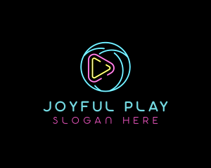 Glowing Play Button logo design