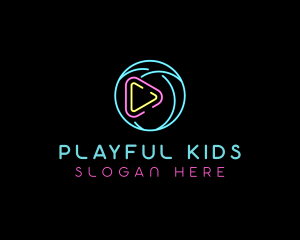 Glowing Play Button logo design