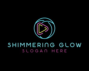 Glowing Play Button logo design