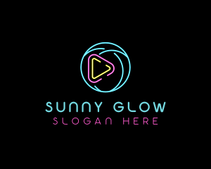 Glowing Play Button logo design