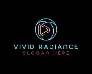 Glowing Play Button logo