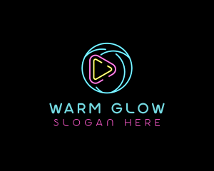 Glowing Play Button logo design