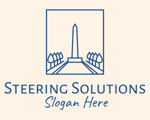 Washington USA Monument Obelisk logo design