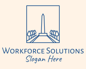 Washington USA Monument Obelisk logo design